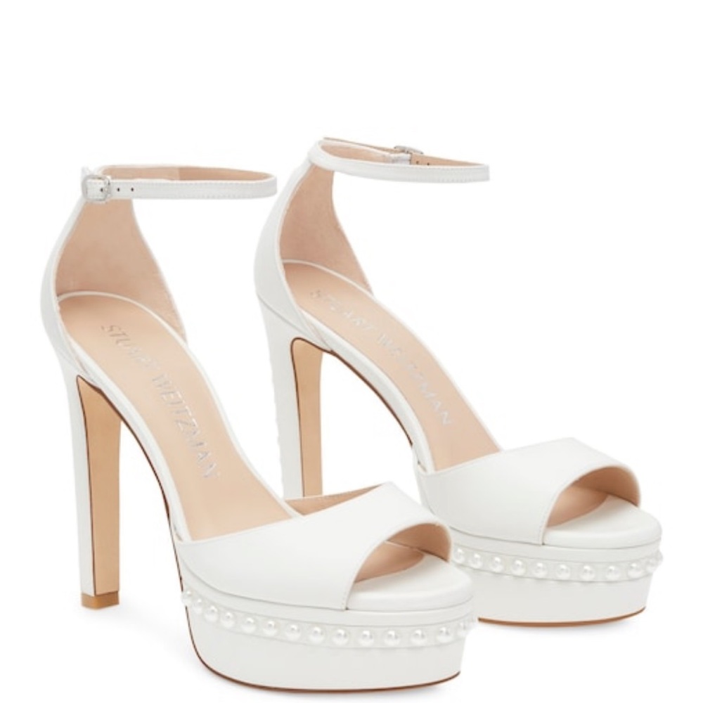 Stuart Weitzman disco platform pearl sandal